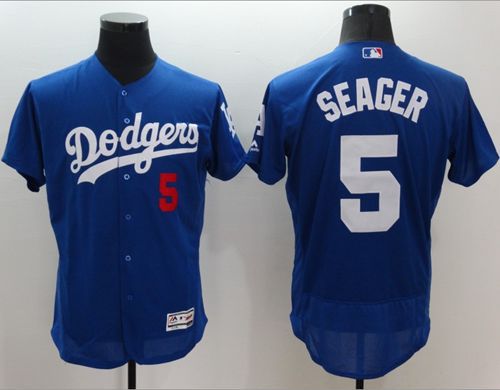 Dodgers #5 Corey Seager Blue Flexbase Authentic Collection Stitched MLB Jersey - Click Image to Close